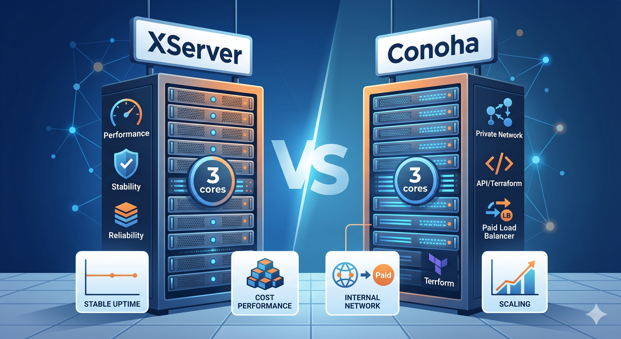 XServer vs Conoha VPS 比較